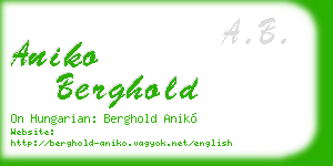aniko berghold business card